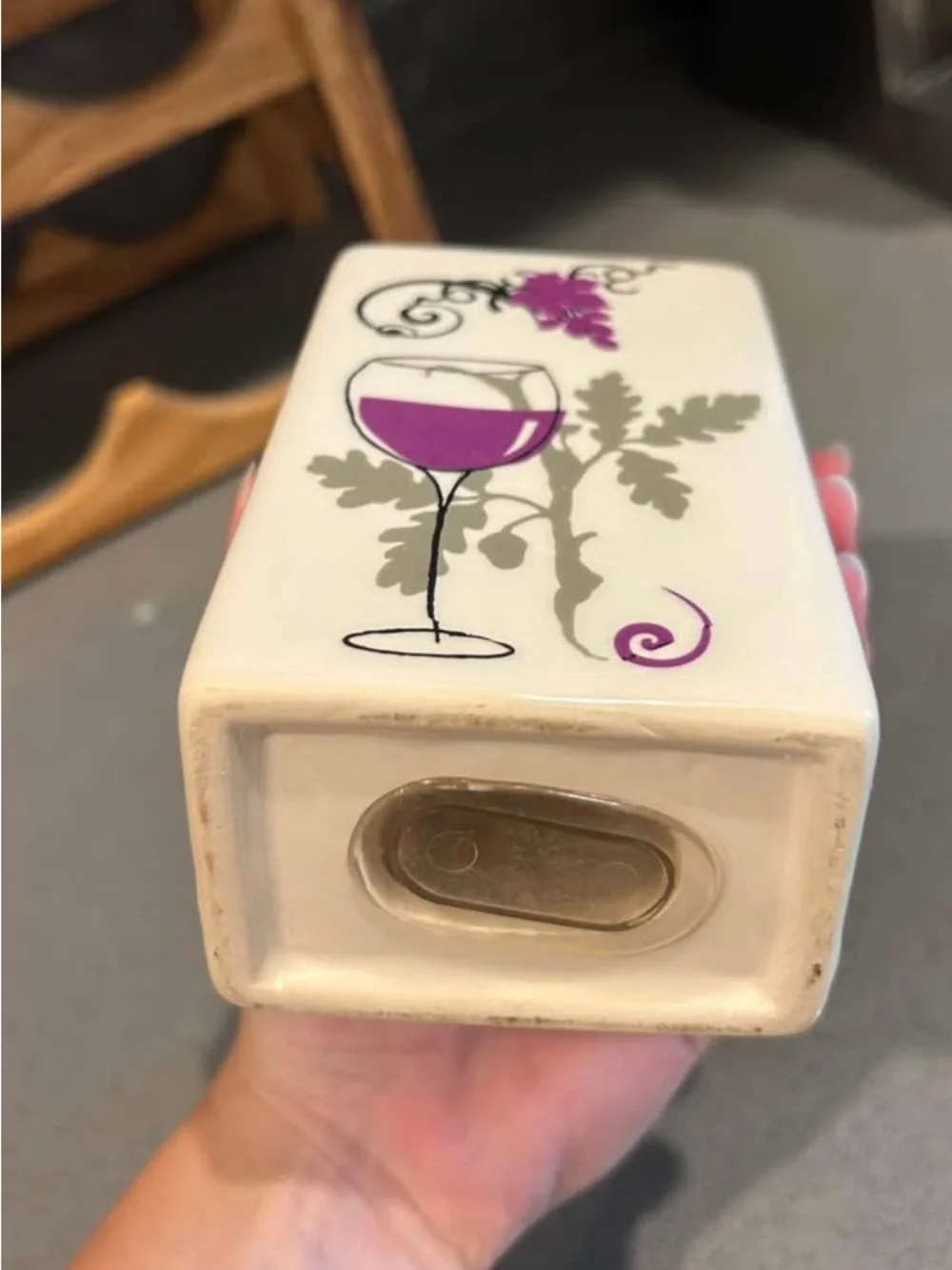 Wine Fund Ceramic Money Bank - Purple